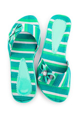 Summer colourful shoes on white