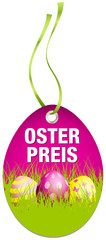 Hangtag Osterpreis Ostereier pink