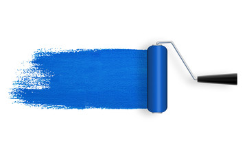 Blue paint roller