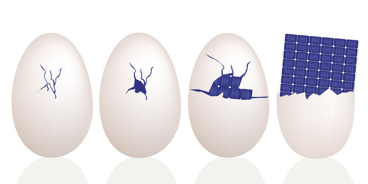 Ostern - Eisprung - Eierschale - Photovoltaikmodul