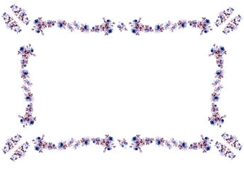 flowers frame in white background isolated