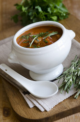 Meatball and tomato soup