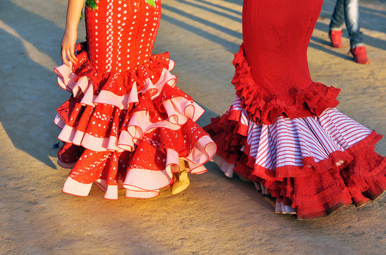 Mujeres con trajes de gitana, Feria