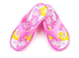Blue summer slippers