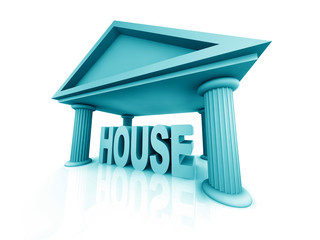 isolated 3d concept of house