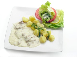 beef meat in sauce and with vegetable