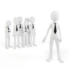 3d man businessman leader with his team
