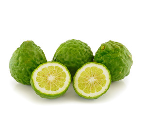 Kaffir lime on white background