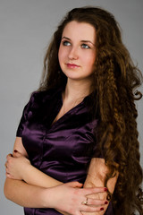Portrait of beautiful  woman with long hair
