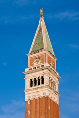 Campanile bell tower at dawn in Venice