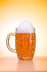 Beer glass on the table