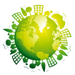 Green world icon.