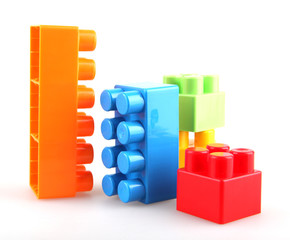 Naklejka premium Plastic building blocks