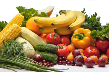 Fototapeta na wymiar group of vegetables and fruits