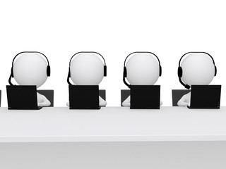 Employees working in a call center