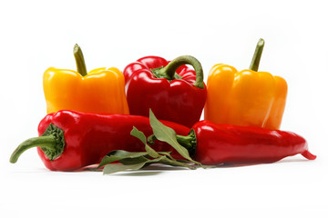 Healthy food. Fresh vegetables. Peppers on a white background.