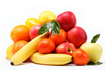citrus fruits isolated on a white background.