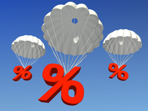 Prozentzeichen an Fallschirmen
