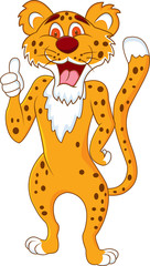 Cheetah cartoon with thumb up