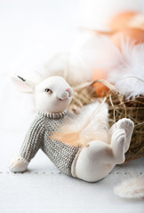 Vintage Easter Bunny and Easter Nest