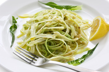 puntarelle alla romana, asparagus chicory salad