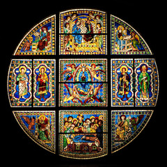 stained-glass window in Siena Cathedral (duomo)