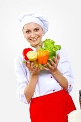 Portrait of a young cook in uniform