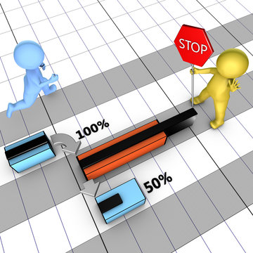 Concept of gantt chart with task completion