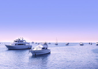 Plakat yachts on the sea