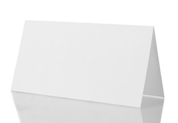 empty paper card isolated on white background