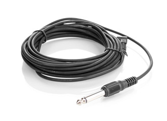 Audio cable isolated on white