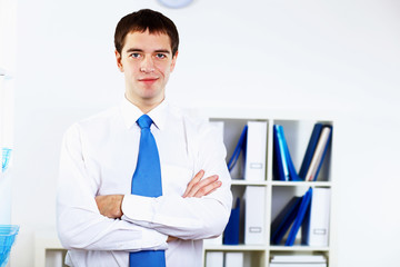 Young businessman in office