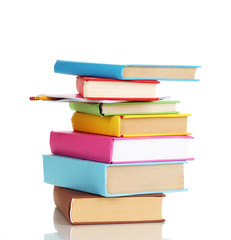 Stack of books isolated on white