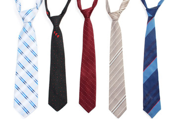 bright ties isolated on white