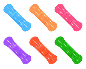 Colorful icons of bandaid