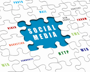 Puzzle with media terms on it