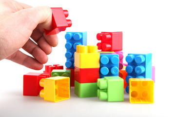 Naklejka premium Plastic building blocks