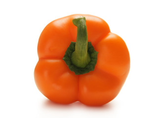 A fresh and tasty red paprica on a white background