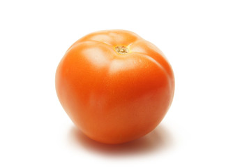 A fresh and tasty red tomatoe on a white background