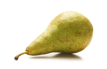 A fresh green pear isolated on a white background