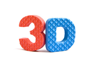 3d colorful letters sign isolated on white