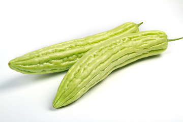 Bitter melon on white background
