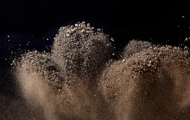 Sand which flies and bounds