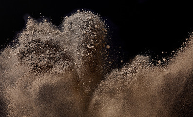 Sand which flies and bounds