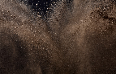 Sand which flies and bounds