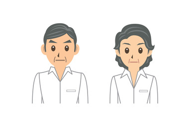 シャツ 高齢者 表情3 無表情