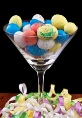 isolated easter egg martini