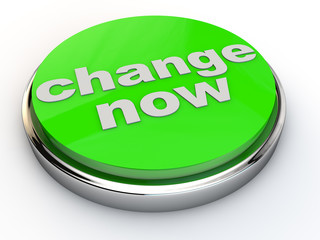 green change now button with chrome over white Background