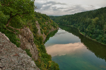 Sunset over the river