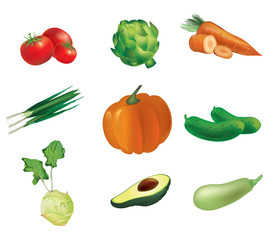 Set of  vegetables